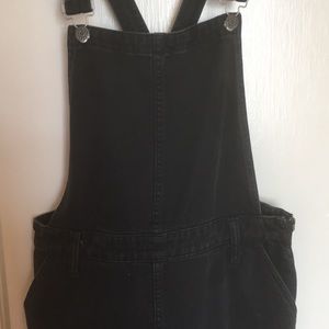 Madewell Black Denim Overall Jumper Dress
